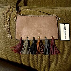 Melie Bianco Women’s Suri Tassel Slim Wristlet/Crossbody NWT